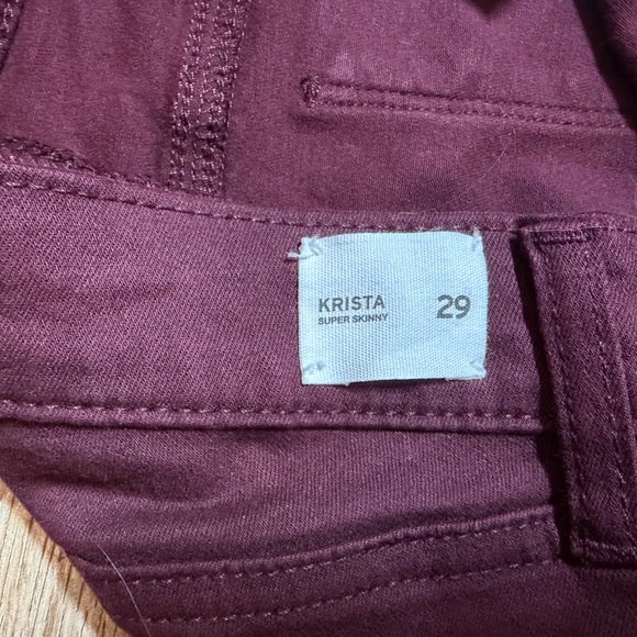 Hudson Krista Super Skinny jeans Shade  Bordeaux mid-rise - Picture 8 of 10